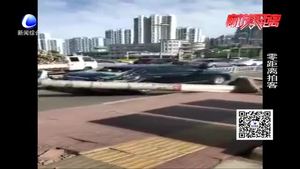 廊坊昨天風勢大 多路段大樹連根拔